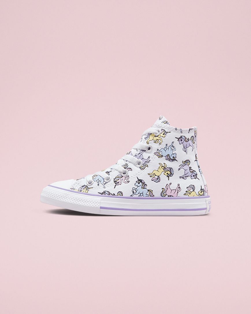 Zapatillas Altas Converse Chuck Taylor All Star Unicorns Niña Blancas Gris Moradas | PE W8E752